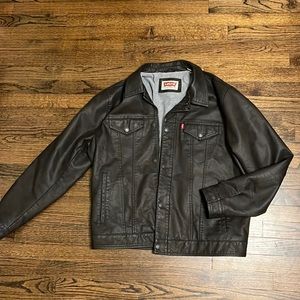 Dark Brown Levi’s Faux Leather Jacket